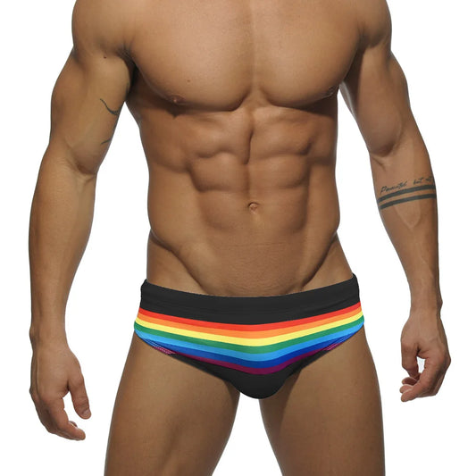 Rainbow Pop Art Low-Rise Bikini Swim Brief