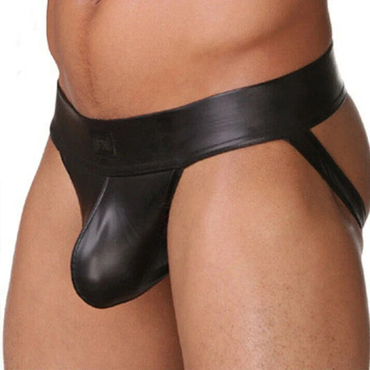 Faux Leather Erotic Jockstrap