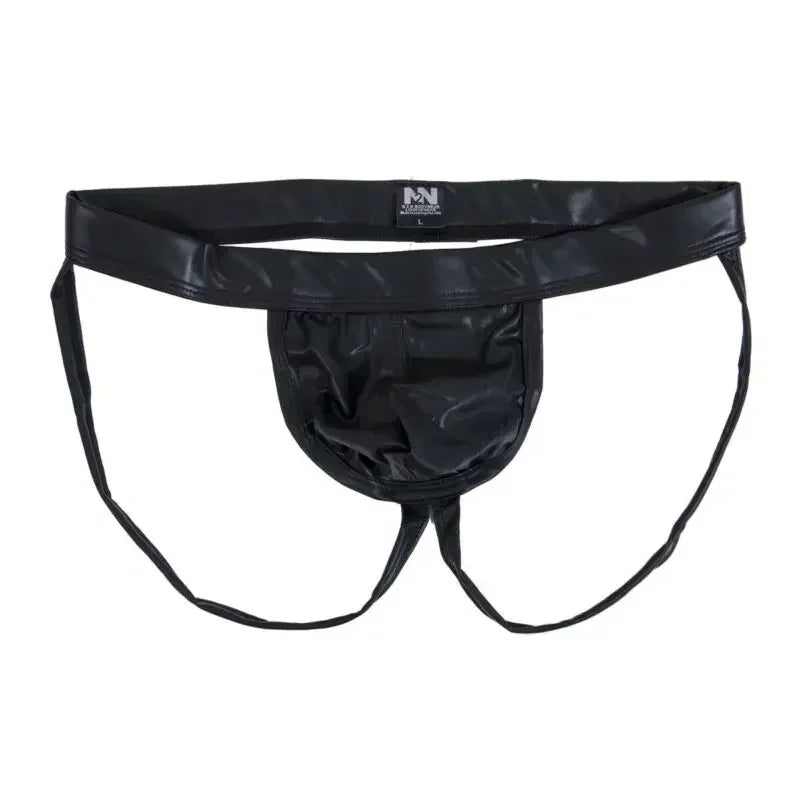 Faux Leather Erotic Jockstrap