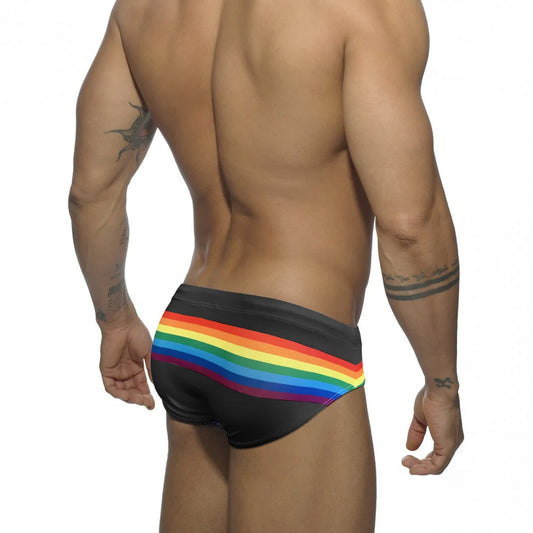 Rainbow Pop Art Low-Rise Bikini Swim Brief
