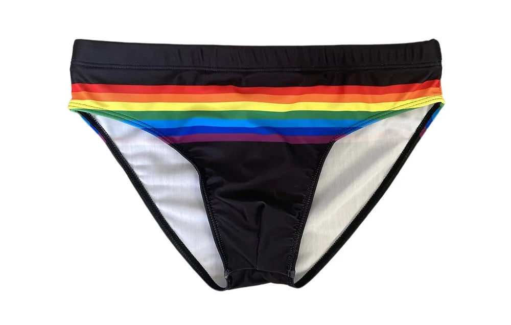 Rainbow Pop Art Low-Rise Bikini Swim Brief