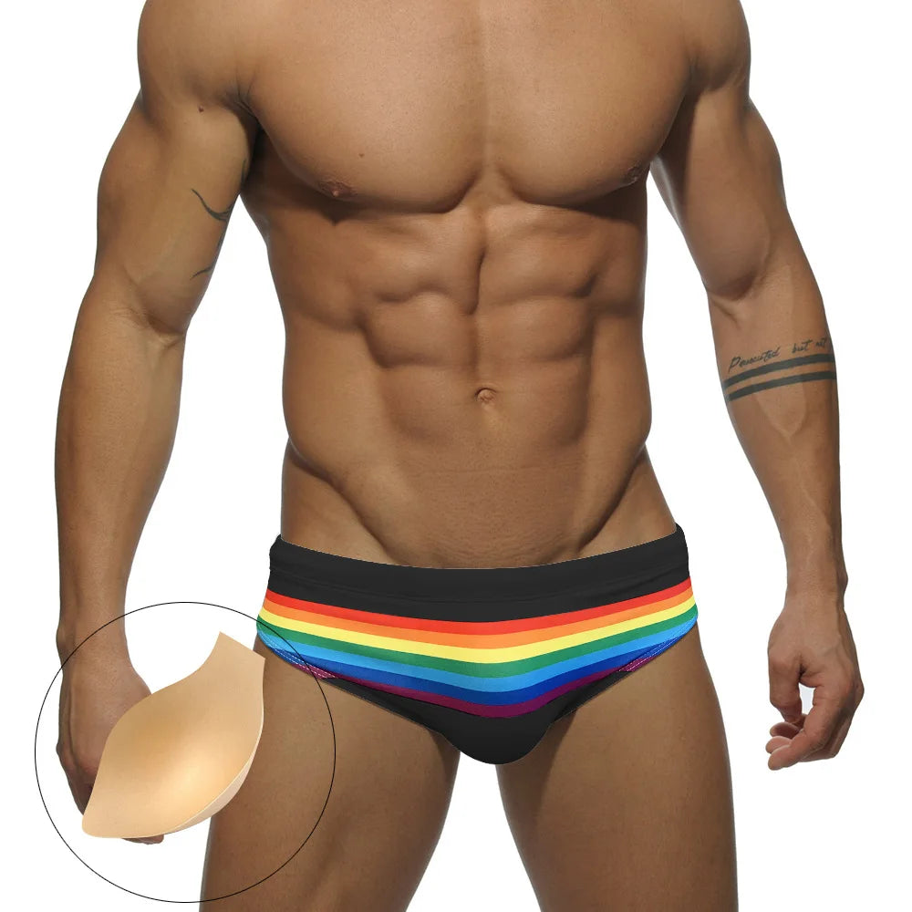Rainbow Pop Art Low-Rise Bikini Swim Brief