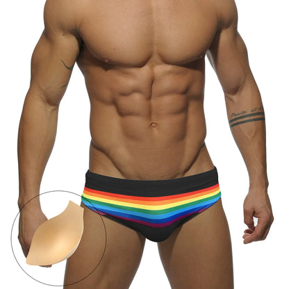 Rainbow Pop Art Low-Rise Bikini Swim Brief