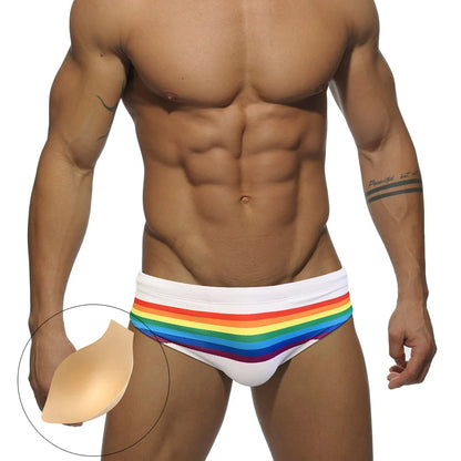 Rainbow Pop Art Low-Rise Bikini Swim Brief