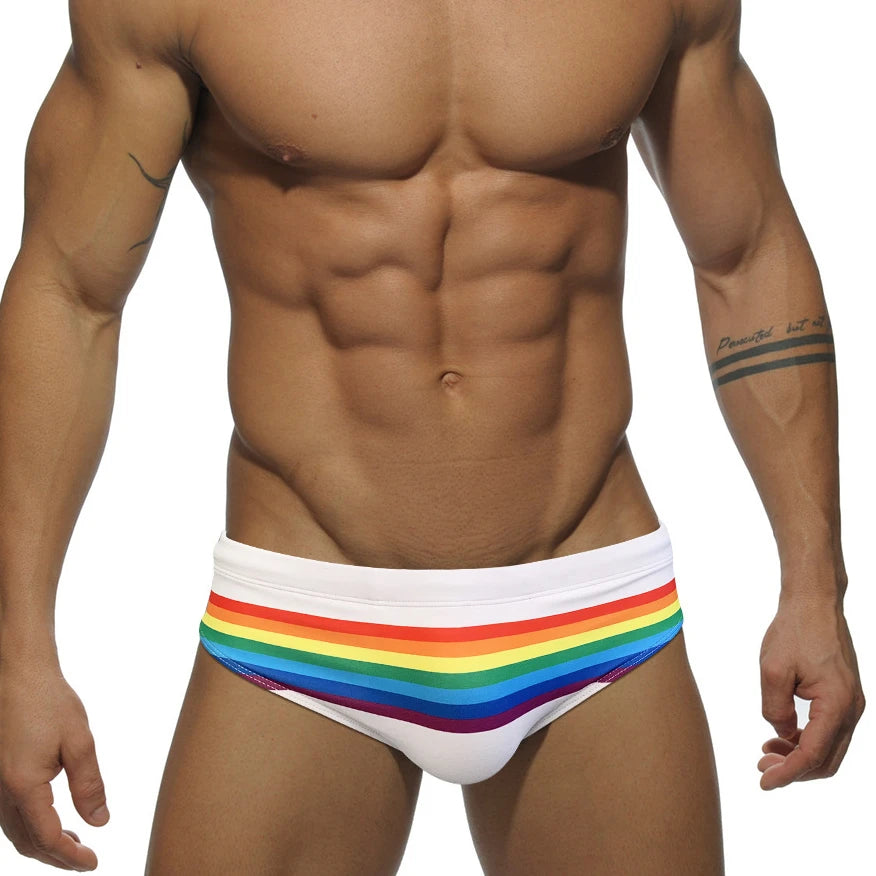 Rainbow Pop Art Low-Rise Bikini Swim Brief